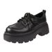 Emexiang Scarpe da donna in pelle con suola spessa e rialzo in stile britannico, 6 cm, mocassini con lacci neri per l'autunno e_voghion.com