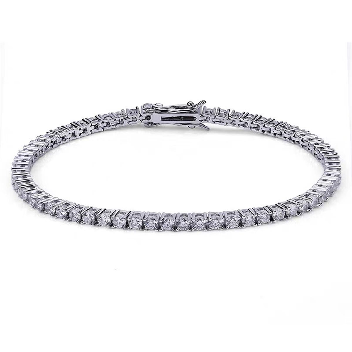 Bracciale tennis leggero e lussuoso in argento puro di alta qualità per donna, 2025, con un senso avanzato di stile e versatilità._voghion.com