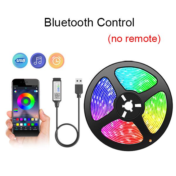 Ταινία Bluetooth USB LED Strip Light 5050 SMD 5V USB RGB Lights Ευέλικτη ταινία LED Lamp Κορδέλα RGB Αυτοκόλλητη δίοδος επιφάνειας τηλεόρασης_voghion.com