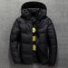 Men's Slim-Fit Short Down Jacket With Hood – Lightweight 550fp Insulated Winter Coat (Black/Grey/Red, M-Xxxxl)_voghion.com