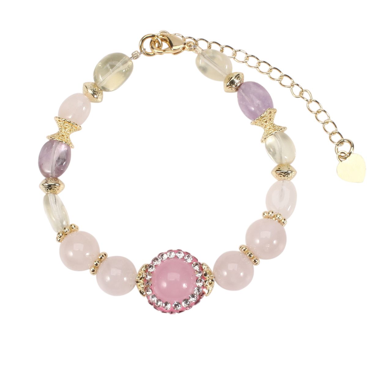 8 Cm Diamond Quartz Rainbow Color Natural Bracelet Hand String Female Beads Adjustable_voghion.com