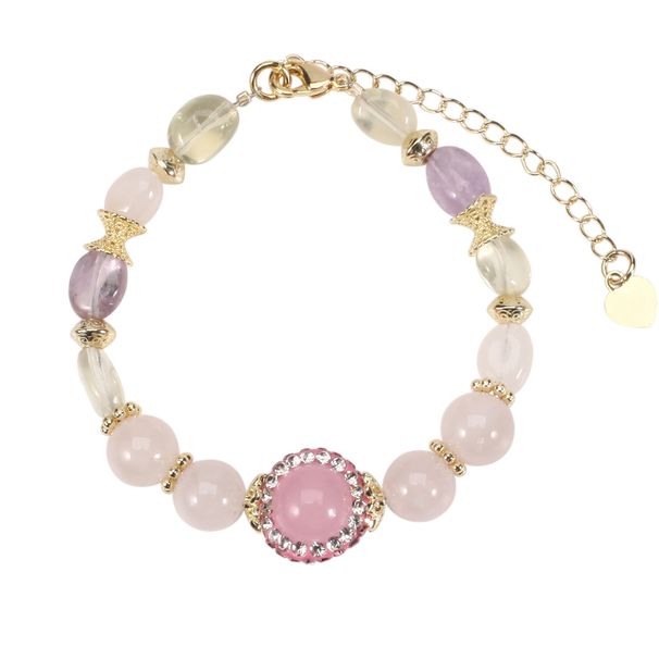 8 Cm Diamond Quartz Rainbow Color Natural Bracelet Hand String Female Beads Adjustable_voghion.com