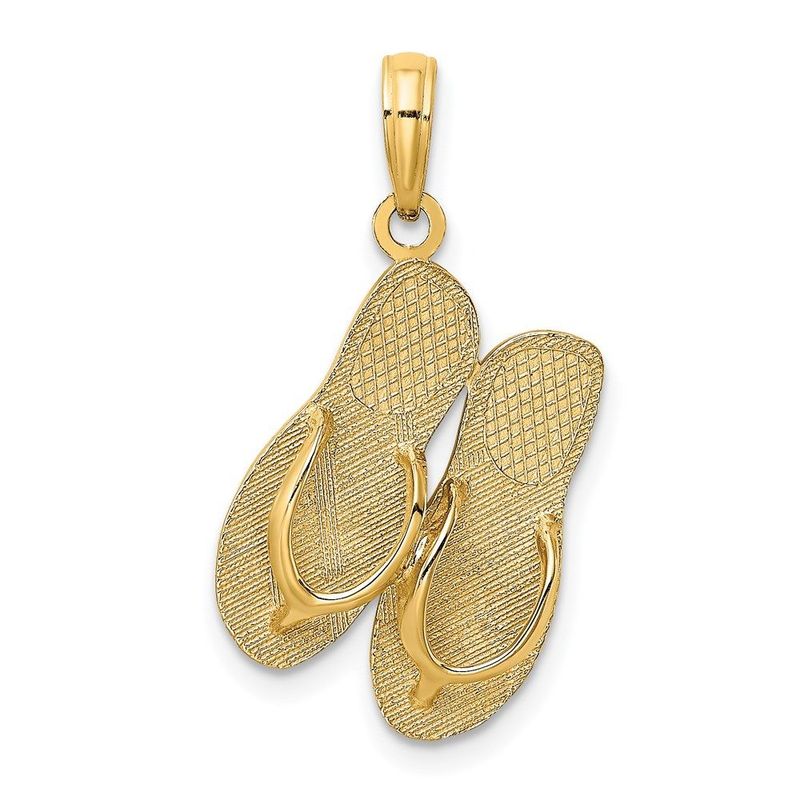 14K Large SAN DIEGO Double Flip-Flop Charm_voghion.com