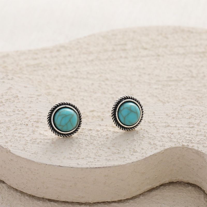 Set di anelli combinati da 8 pezzi in stile etnico con piume intagliate e intarsiate in turchese_voghion.com
