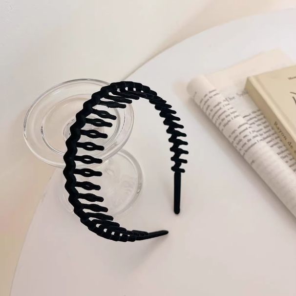 Fascia per capelli in acrilico floccato, fascia per capelli lavabile, stile nuovo per celebrità di Internet, con denti per gestire i capelli sciolti_voghion.com