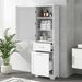 Tall Bathroom Storage Cabinet, Freestanding Storage Cabinet With Two Different Size Drawers And Adjustable Shelf, MDF Board With Painted Finish, Whi_voghion.com