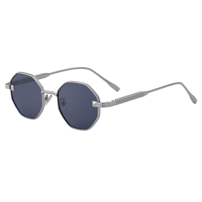 New Fashion Polygonal Sunglasses Men's Personalized Metal Temple Sunscreen Sunglasses Men's_voghion.com