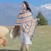 Colorful checkered ethnic style women's shawl, warm windproof scarf, grassland photography cape, spring and autumn_voghion.com