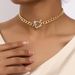 Collana a forma di cuore dal design unico e di nuova concezione per le donne, catena con clavicola tempestata di diamanti di alta qualità_voghion.com