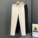 Men's Casual Straight Leg Pants - Lightweight Polyester Work Trousers With Elastic Waist, Wrinkle-Free & Breathable For Everyday Wear_voghion.com