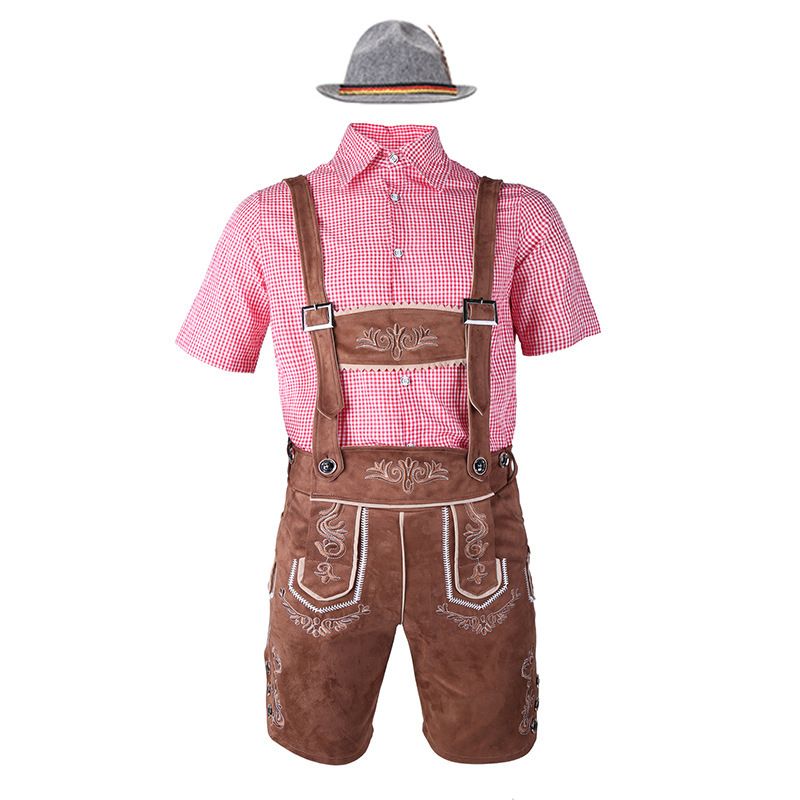 Halloween plus size för män vuxen trefärgad öldräkt Tysk Oktoberfest karnevalsfestdräkt_voghion.com
