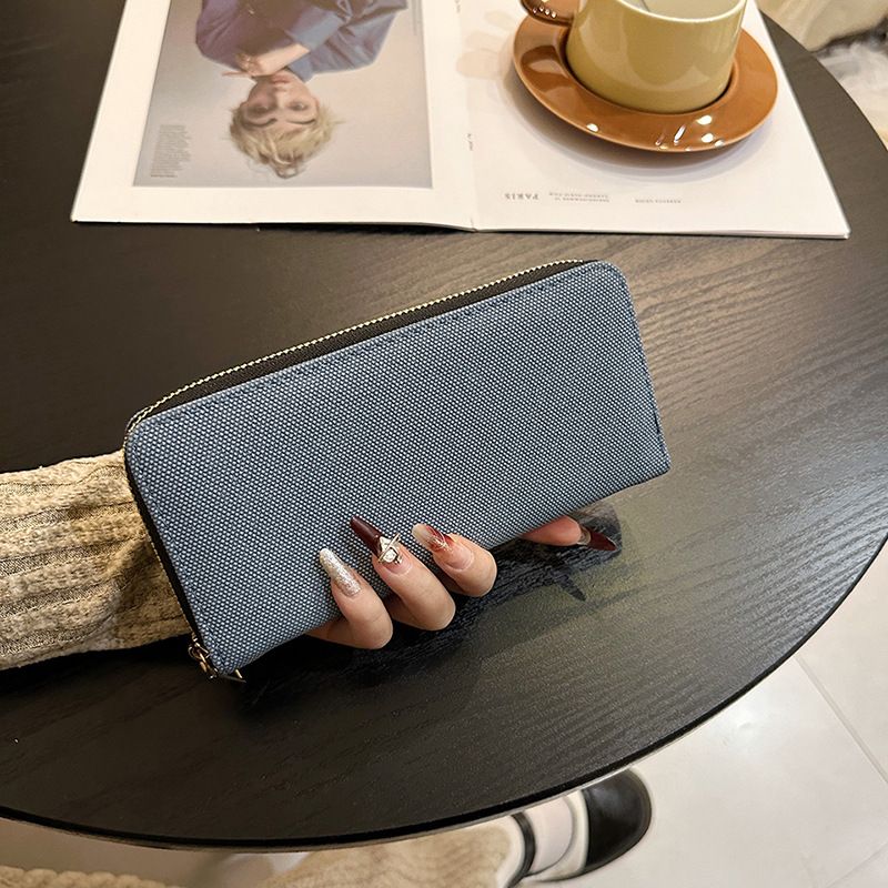 Damentaschen Hersteller Canvas Geldbörse Damen Lange Einfache Reißverschluss Clutch Große Kapazität Handtasche Handytasche Trendy_voghion.com