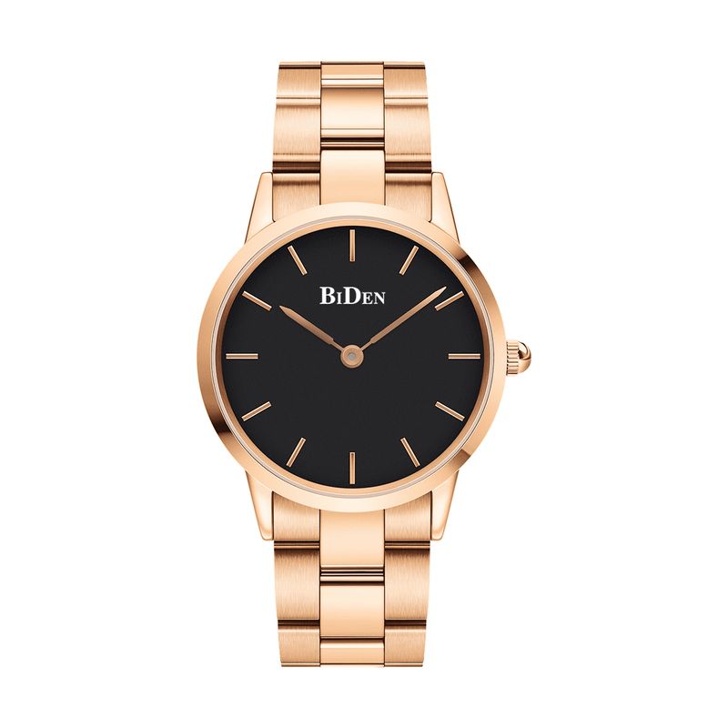 BIDEN 0256 drop shipping factory price  quartz watch hot sale steel Strap water proof analog display character lovers watch set_voghion.com
