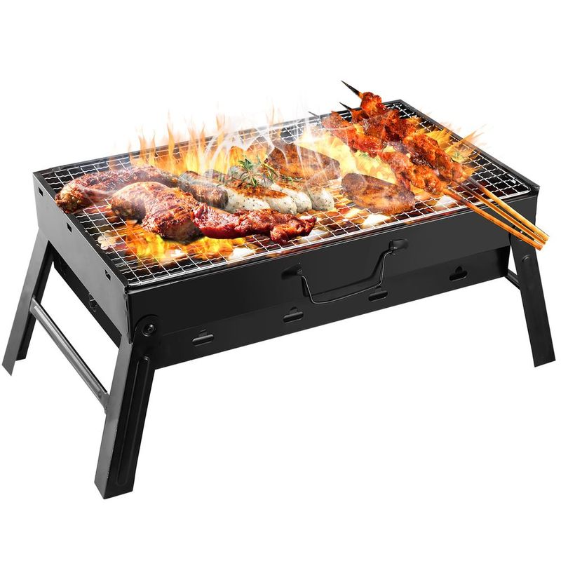 Foldable Portable BBQ Charcoal Grill Grill Lightweight Smoker Grill For Camping Picnics Garden Grilling_voghion.com