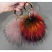 15cm Fluffy Real Raccoon Ball Pom Poms Fur Pompom High Quality Keychain Key Chain Metal Ring Pendant For Women F281_voghion.com