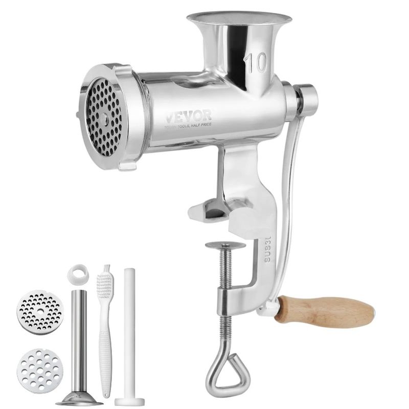 With Meat Grinder Stainless Grinding Parts Meat Sa All 2 Clamp Steel Hand Tabletop And Machine Manual Plates Operated Grinding_voghion.com