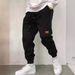 Thread Drawstring Casual Thickened Trousers Men's Spot_voghion.com