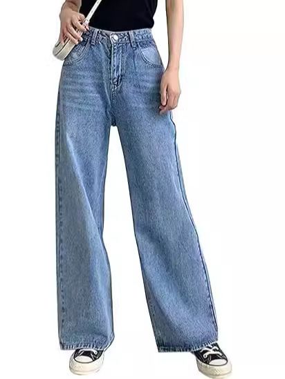 Damen-Schlagjeans mit hoher Taille, dehnbare Slim-Fit-Jeanshose, Retro-Bootcut-Hose für die tägliche Freizeitkleidung_voghion.com