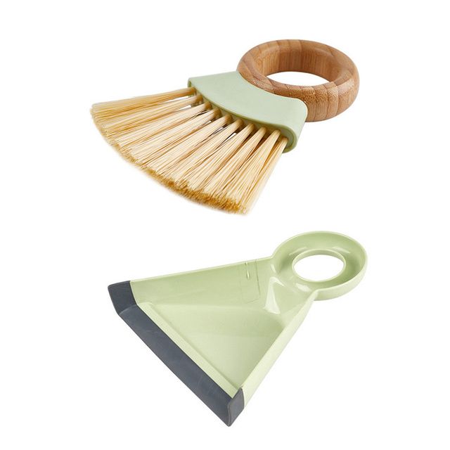 Desktop Cleaning Broom Dustpan Set Mini Handy Dust Cleaning Sweeping Brush Dustpan for Table Desk Keyboard_voghion.com
