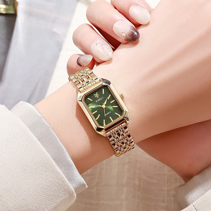 Women's Watches Light Luxury Steel Strap Women's Watch Schoolgirl Fashion Simple Square Quartz Watch_voghion.com