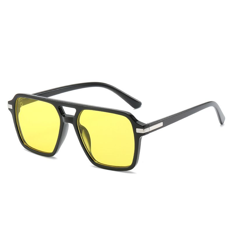 2023 New minimalist classic box double beam sunglasses, versatile men and women, fashionable sunglasses for facial_voghion.com
