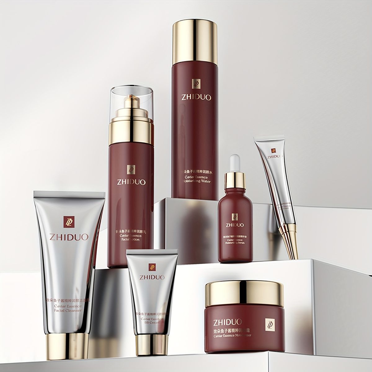 Set per la cura della pelle da 9 pezzi, kit idratante e per la cura della pelle, detergente viso completo, tonico, lozione, essenza, crema per il viso,_voghion.com