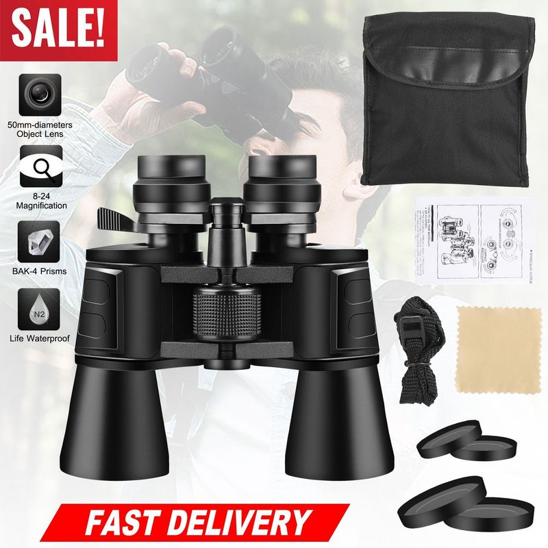 Portable Zoom Binoculars With FMC Lens Low Light Night Vision For Bird Watching Hunting Sports Events Concerts Adults Kids_voghion.com