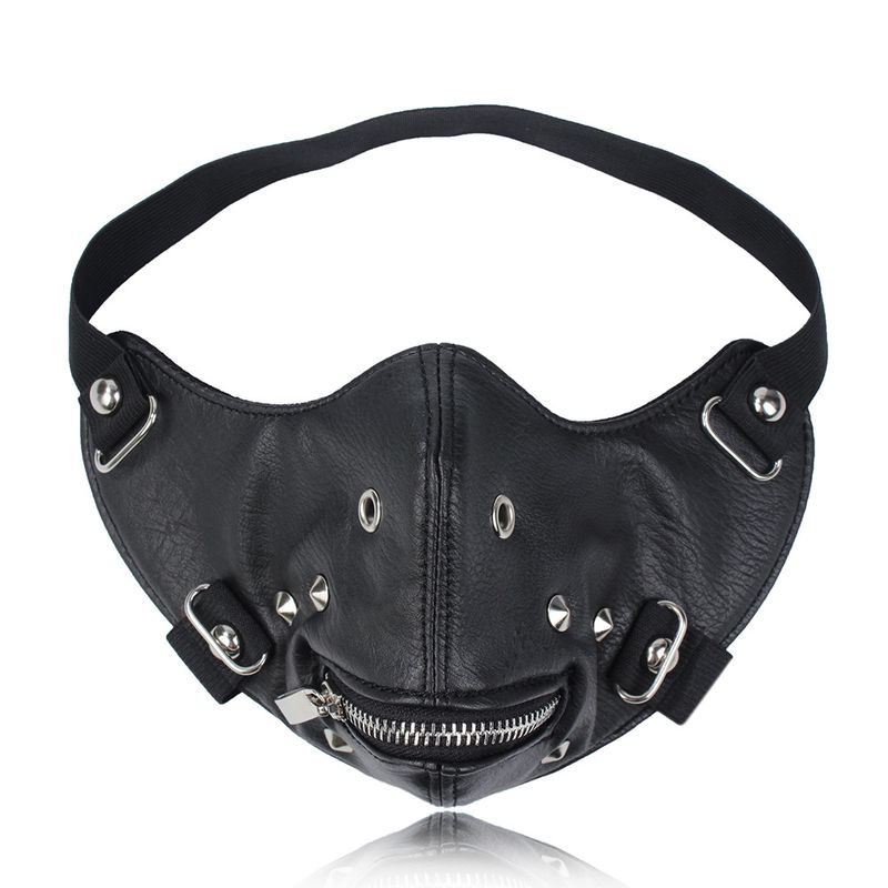 Stoffen band Leer Anime Accessoires Stofdicht Anti-condens Fiets Rits Opening Gezichtsmasker Product_voghion.com