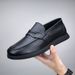 2025 Casual High-end Leather Lazy Loafers, Soft Soled Bean Shoes, Men's Square Toe Shoes_voghion.com