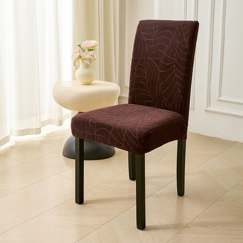Waterproof Stretch Chair Covers With Jacquard Leaf Pattern – Durable Polyester Slipcovers For Dining & Office Chairs_voghion.com
