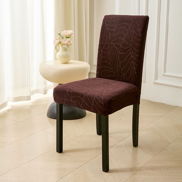Waterproof Stretch Chair Covers With Jacquard Leaf Pattern – Durable Polyester Slipcovers For Dining & Office Chairs_voghion.com