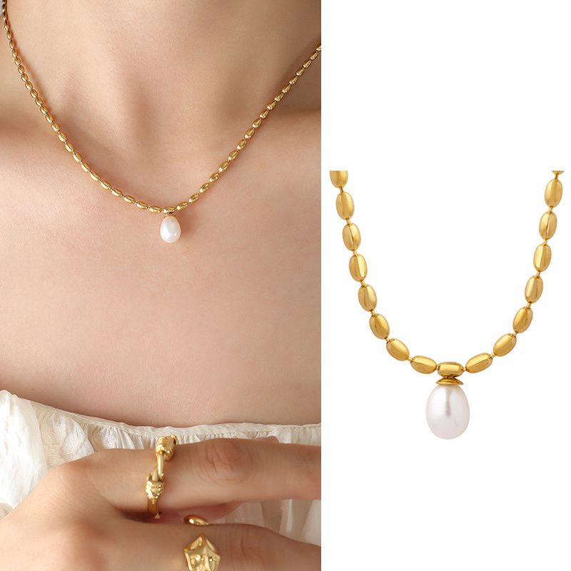 Moodne 1PC pärlhelmestega kaelakee disainer T-show raja kleit haruldane INS Jaapani Korea boho ketiga kaelakee_voghion.com