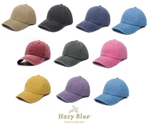 Hazy Blue Luca Casquette de baseball unisexe en coton avec fermoir réglable en métal_voghion.com