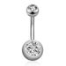 Piercing per ombelico curvo in zirconia cubica - Gioiello per il corpo in acciaio chirurgico 316L, vestibilità comoda (14G/16G, ipoallergenico, confezione regalo inclusa)_voghion.com