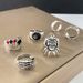 New Personality For Men, Ins Punk Skull Head Ghost Claw Number 8 Poker 6-Piece Set Index Finger Ring_voghion.com