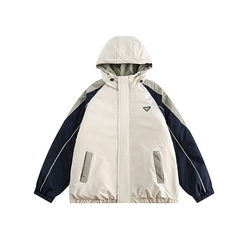 YANSANXIA American College Style Felpa con cappuccio color block Giacca invernale in cotone per uomo e donna M914_voghion.com