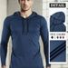 Sweat à capuche de performance pour homme - Haut de course slim évacuant l'humidité pour l'automne et l'hiver, vêtement de fitness léger à séchage rapide avec capuche réglable_voghion.com