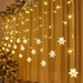5.5M/9MLED Snowflake Ice Light USB Christmas Celebration Atmosphere Decoration Snowflake Curtain Deco Colorful Light String_voghion.com