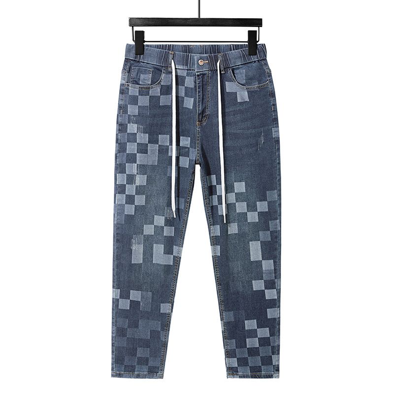 Herrenbekleidung Übergröße Stretch-Jeans Lockere gerade Hose_voghion.com