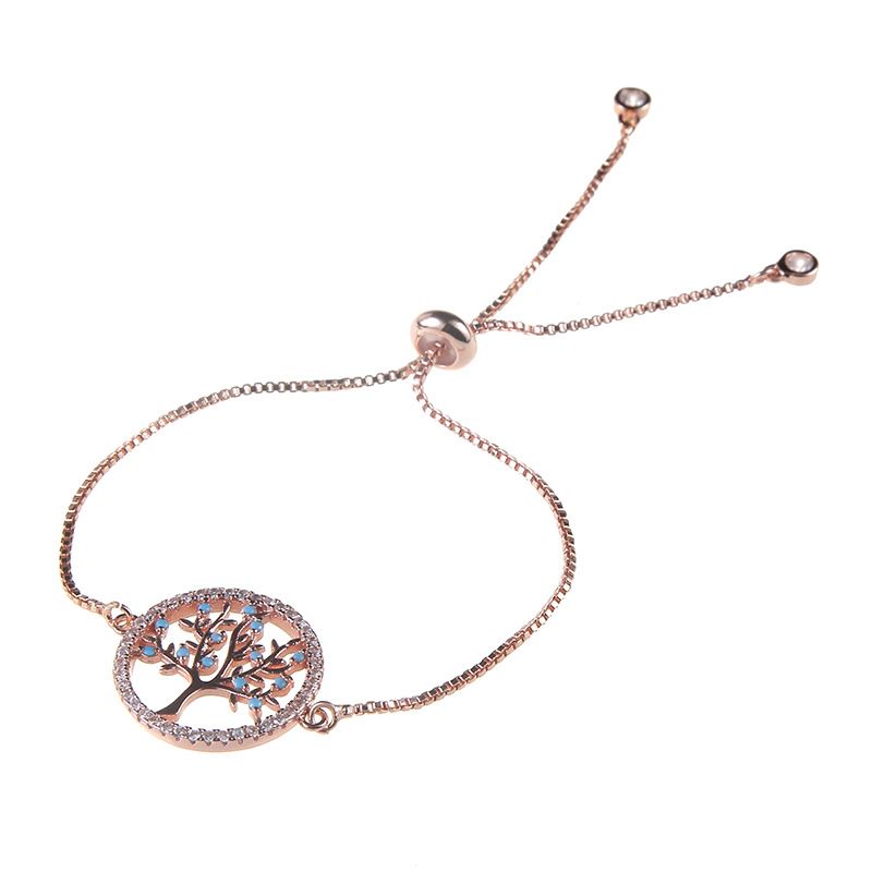 Heißes Schmuckarmband, Luxus-Armband mit Mikroeinlage aus Zirkonia und Kristall, doppelte Schnalle, Lebensbaum, handgefertigt_voghion.com