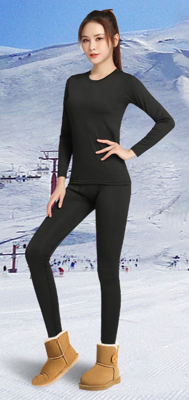 Women's Ski Thermal Quick-Dry Fleece-Lined Tight Base Layer Long Sleeve Winter Outdoor Top Fitness Yoga Sports Set_voghion.com