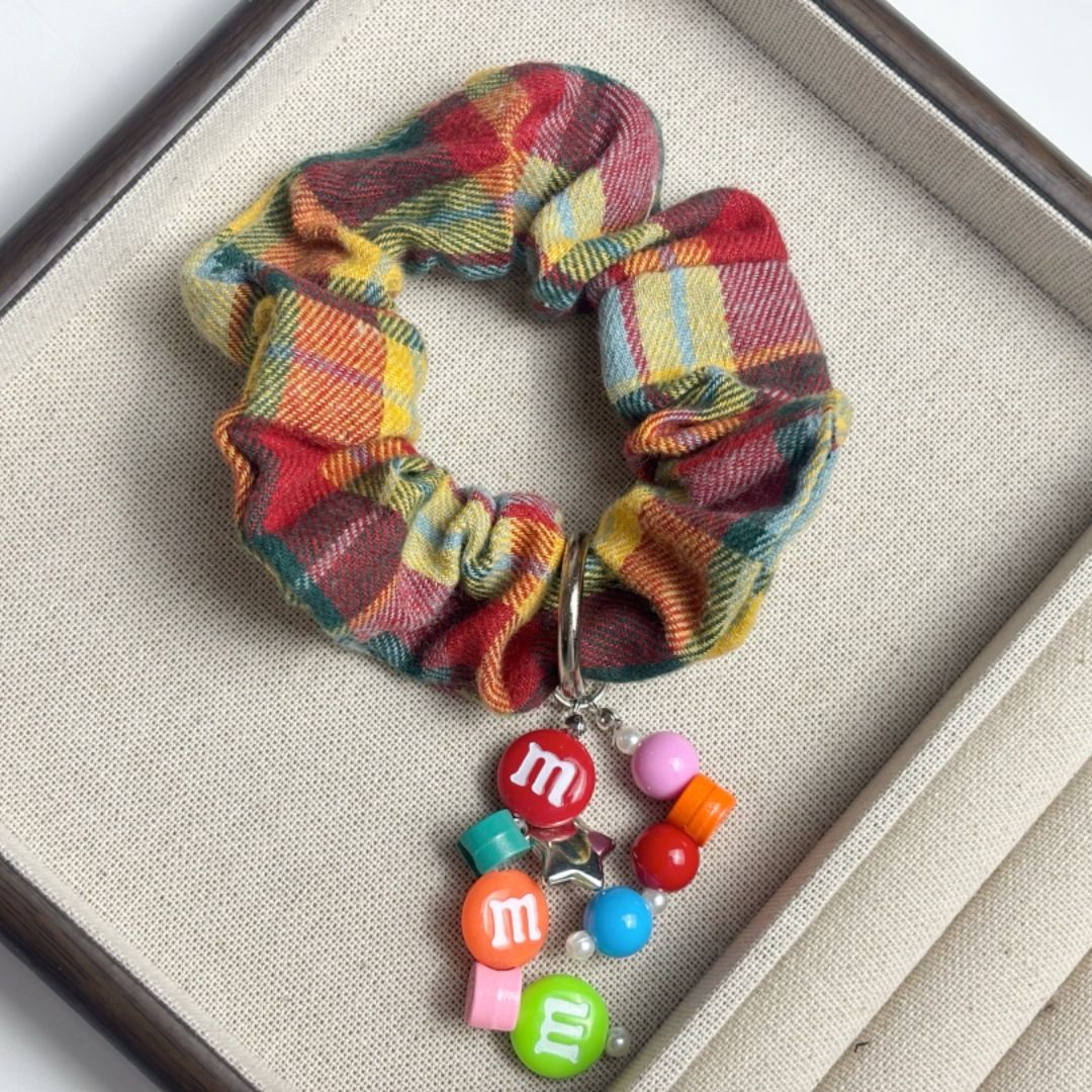 Molto speciale ~ Cravatta elastica per capelli a quadri colorati per autunno e inverno da donna 2024, nuova fascia per capelli ad alta elasticità_voghion.com