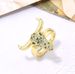 Anello regolabile con testa di toro in stile hip hop bohémien, stile cubano, con micro pavé di zirconi esagerati_voghion.com