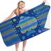 Telo mare a righe con animali marini, telo mare in fibra ultrafine, telo da bagno, versatile telo quadrato, telo mare_voghion.com