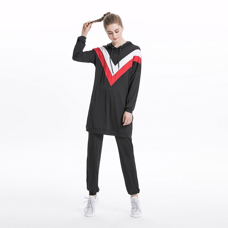 Dameskleding Nieuwe grote maten tweedelige Midden-Oosterse Arabische Hui islamitische athleisure hoodie met kleurvlakken voor dames_voghion.com