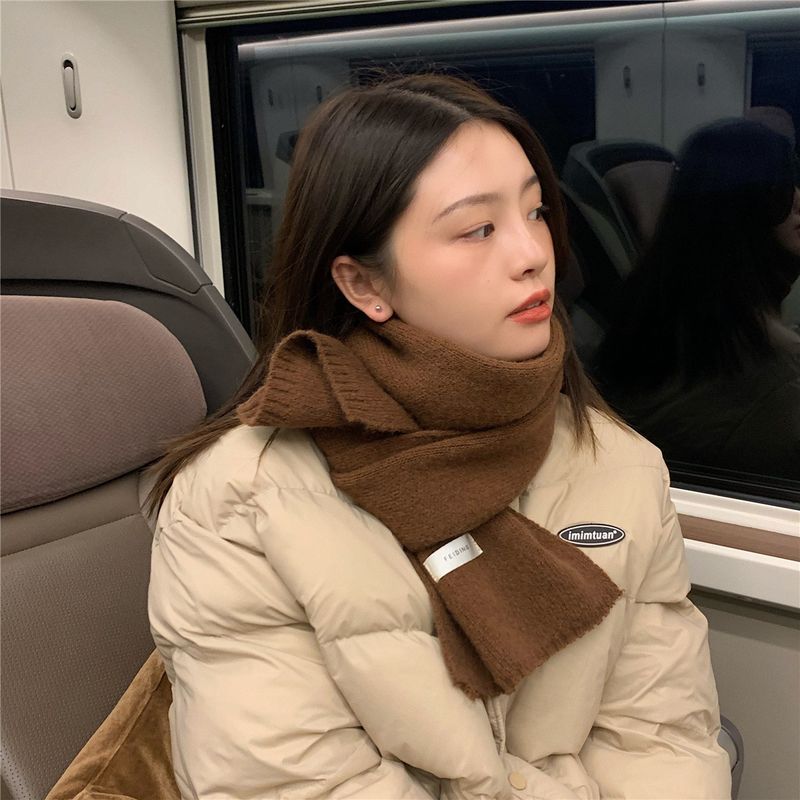 Soft Cute Girl Knitted Women in Autumn and Winter Korean Edition Versatile Student Woolen Warm Scarf for Couples_voghion.com