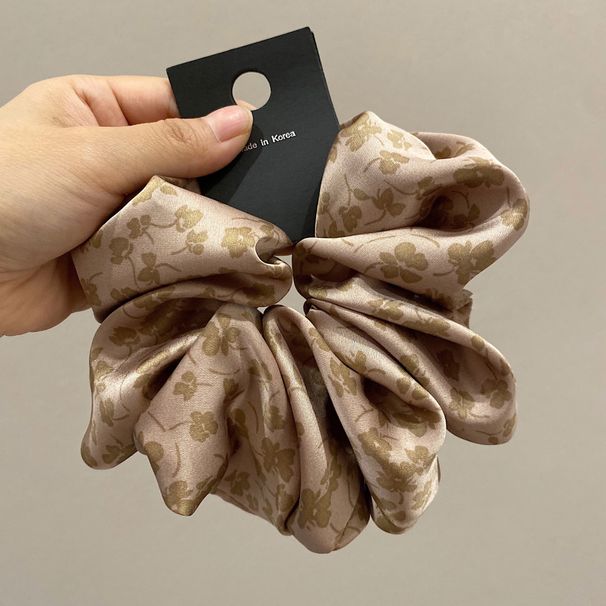 Coreano importato francese grigio rosa stampato anello per capelli di alta qualità elegante raso soffice Internet celebrità anello per capelli accessori per capelli_voghion.com