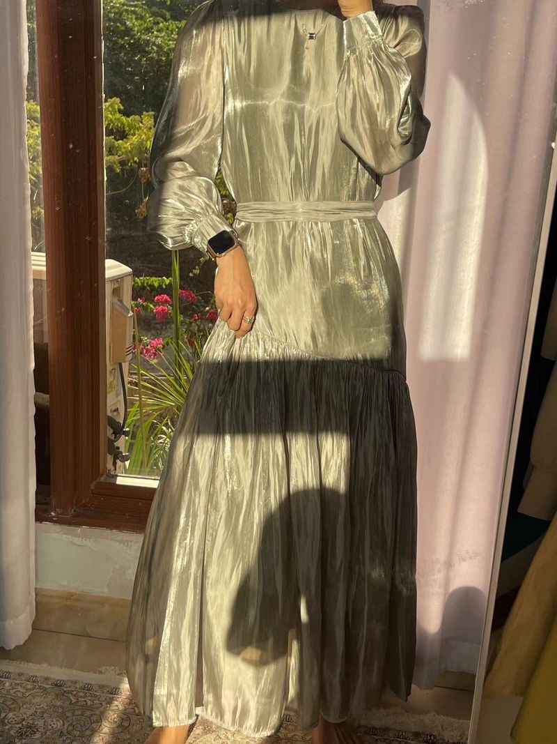 Women's Clothing Fashion Temperament High End Skirt Pleated A Line Dress_voghion.com