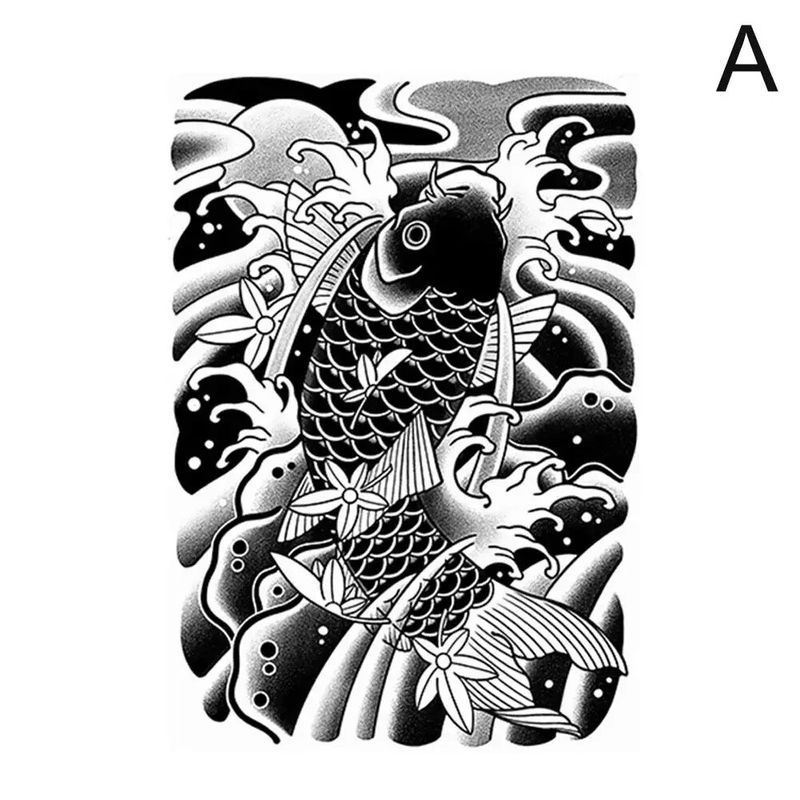 Blossom Stripe Wave Thema Waterdicht Sap Voor Vrouw Mannen Lichaam Arm Dij Tijdelijke Tattoo Sticker_voghion.com