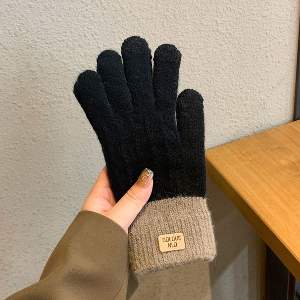 Cashmere Gloves, Autumn And Winter, Thickened, Cold-proof, Touch Screen, Knitted, Cashmere, Warm-keeping, Unisex Wool_voghion.com